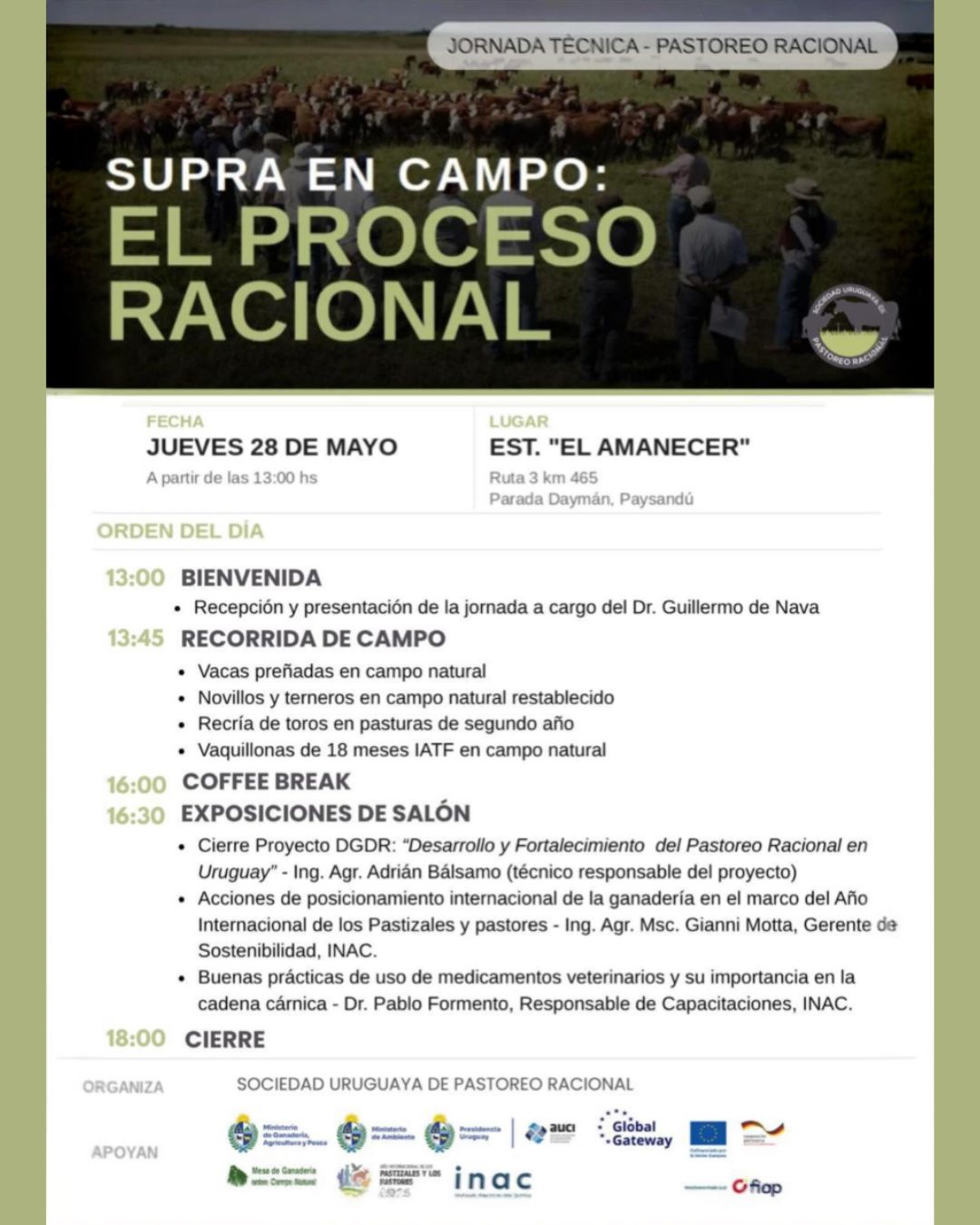 Jornada Técnica de Pastoreo Racional: "SUPRA en Campo: El Proceso Racional"